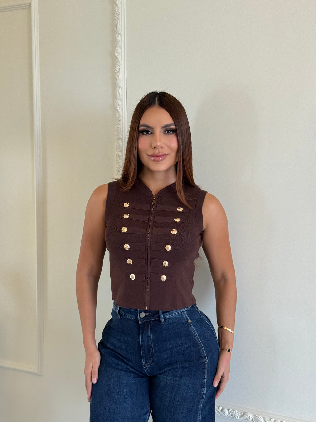 Blusa Napoleón Botones Dorados