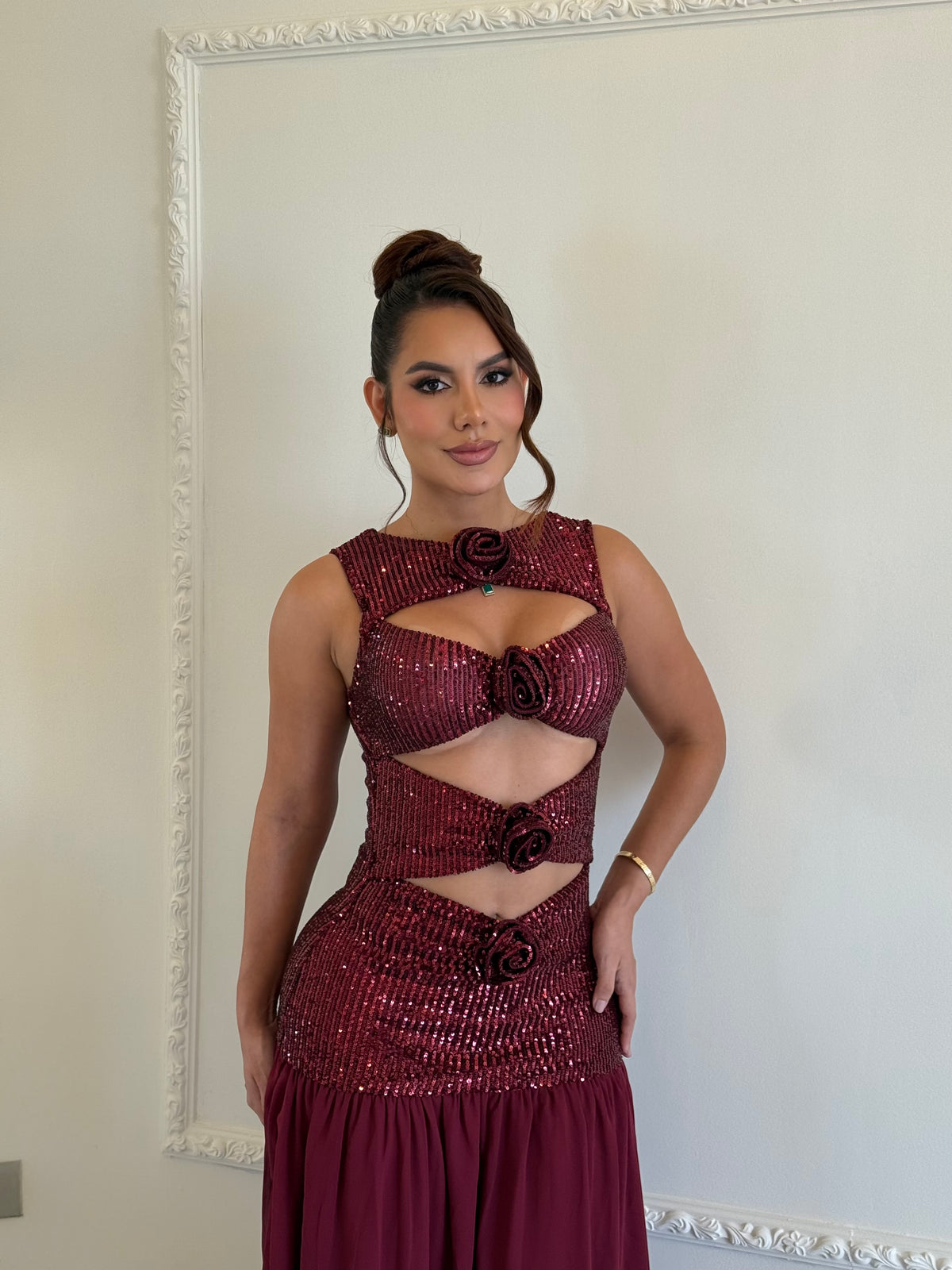 Vestido Gala Burgundy Luxe