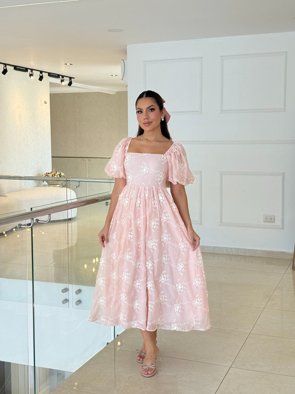 Vestido Rosé Bloom Midi