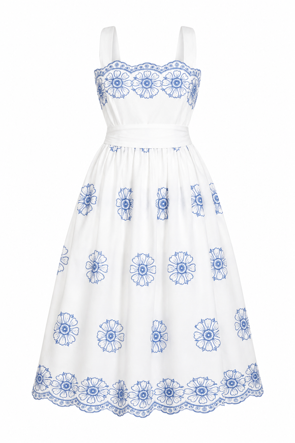 Vestido Midi Azure Bloom