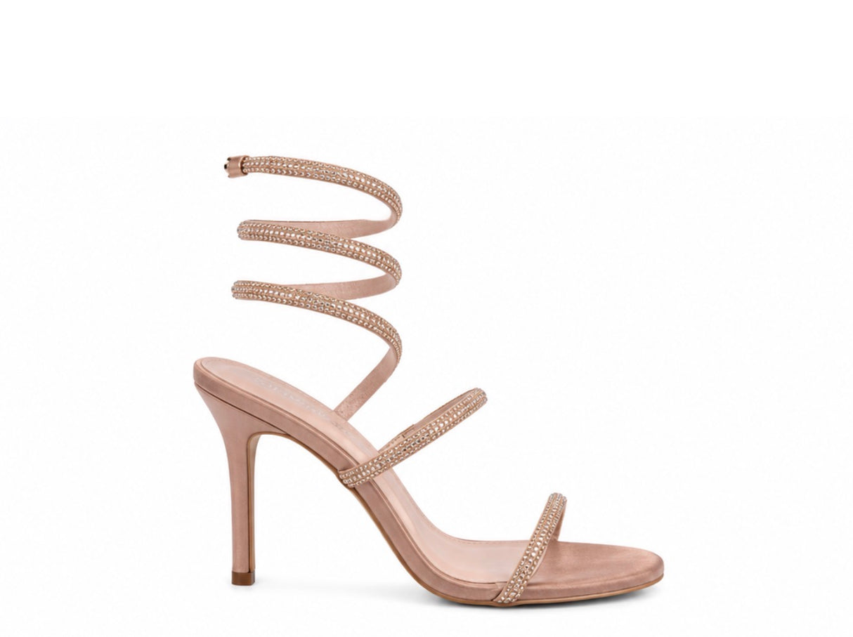 Sandalias de Tacón con Tira Espiral Golden Serpent