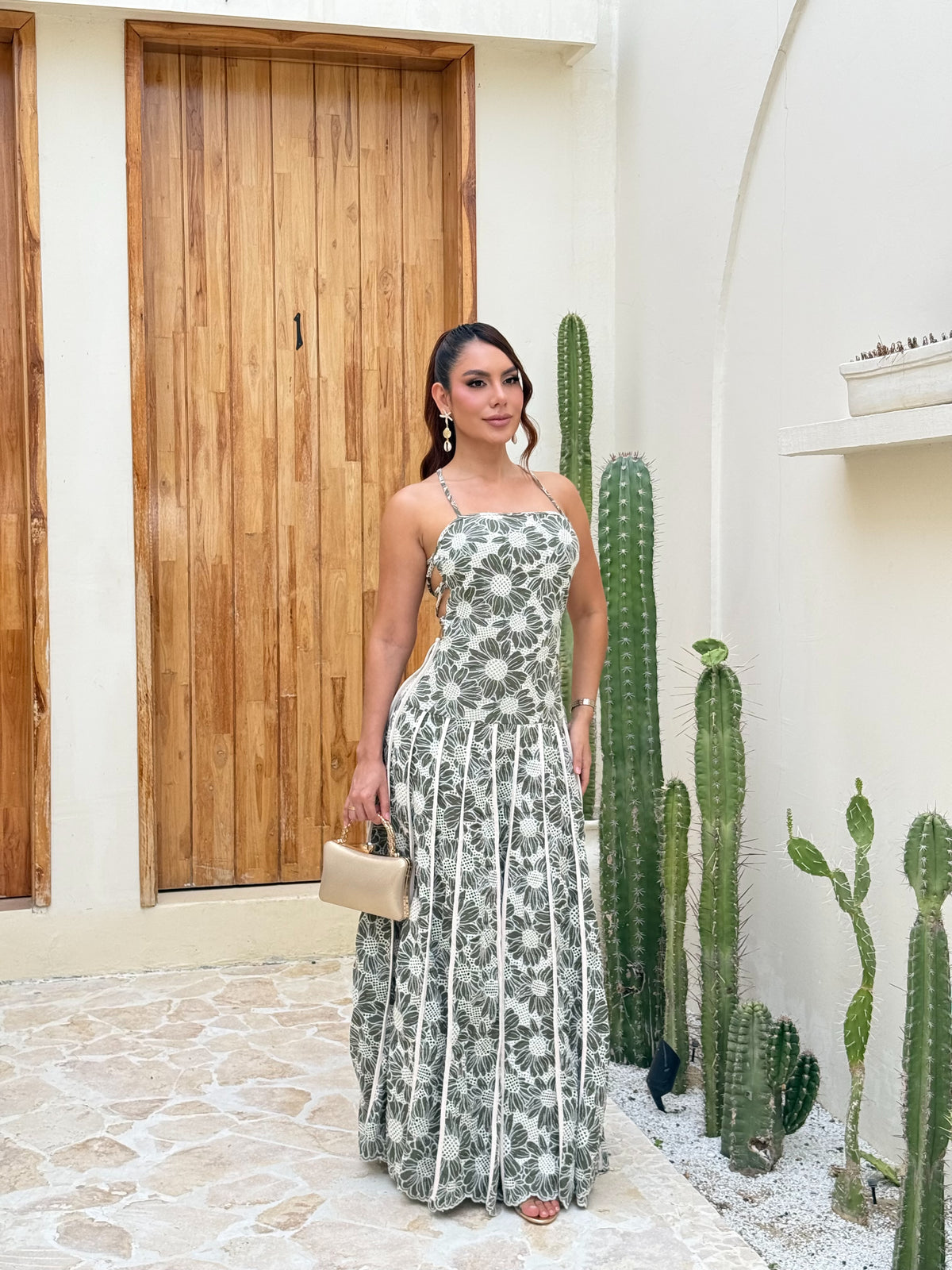 Vestido Jardín Oliva Luxe