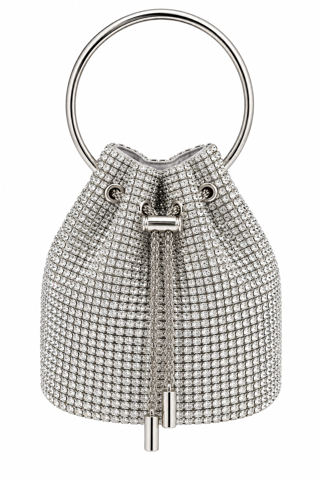 Bolso Bucket de Cristales con Asa Circular