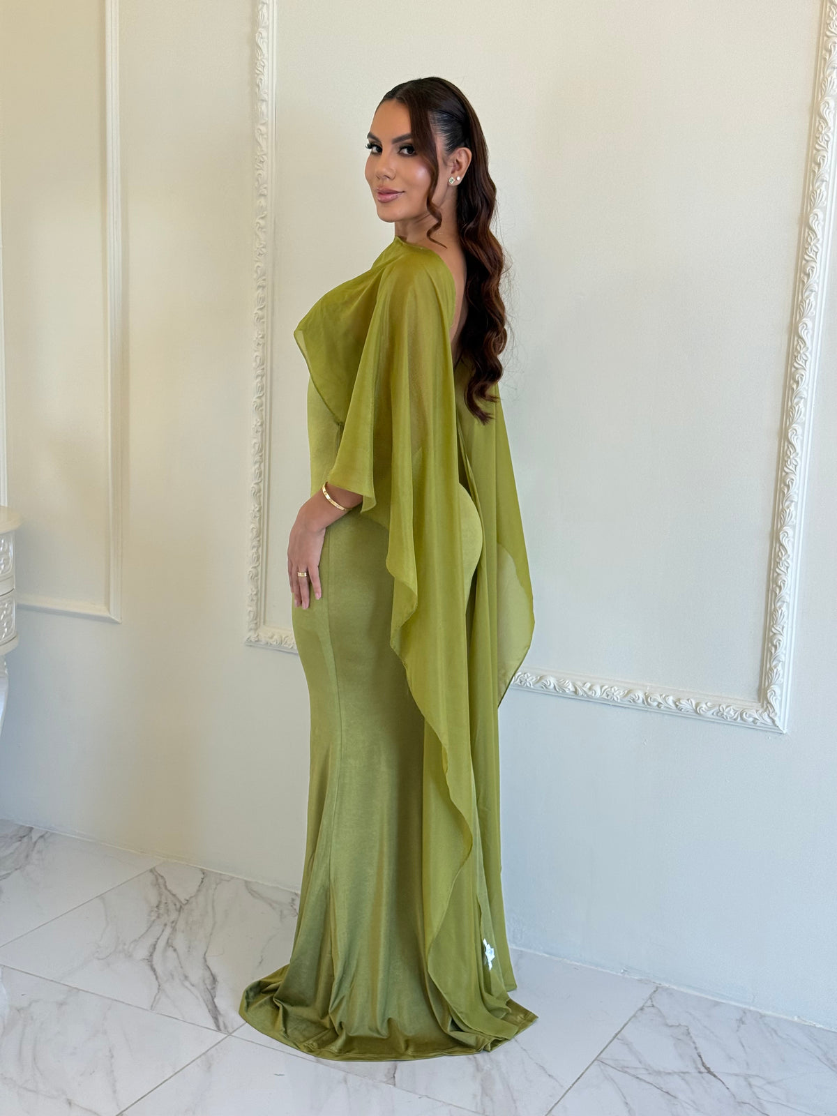 Vestido Draped Olive