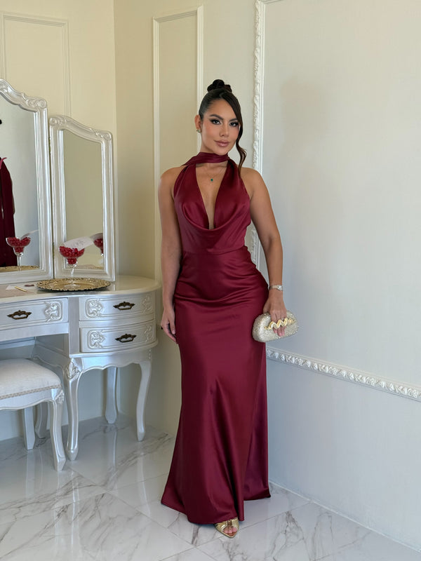 Vestido Burgundy Elegance
