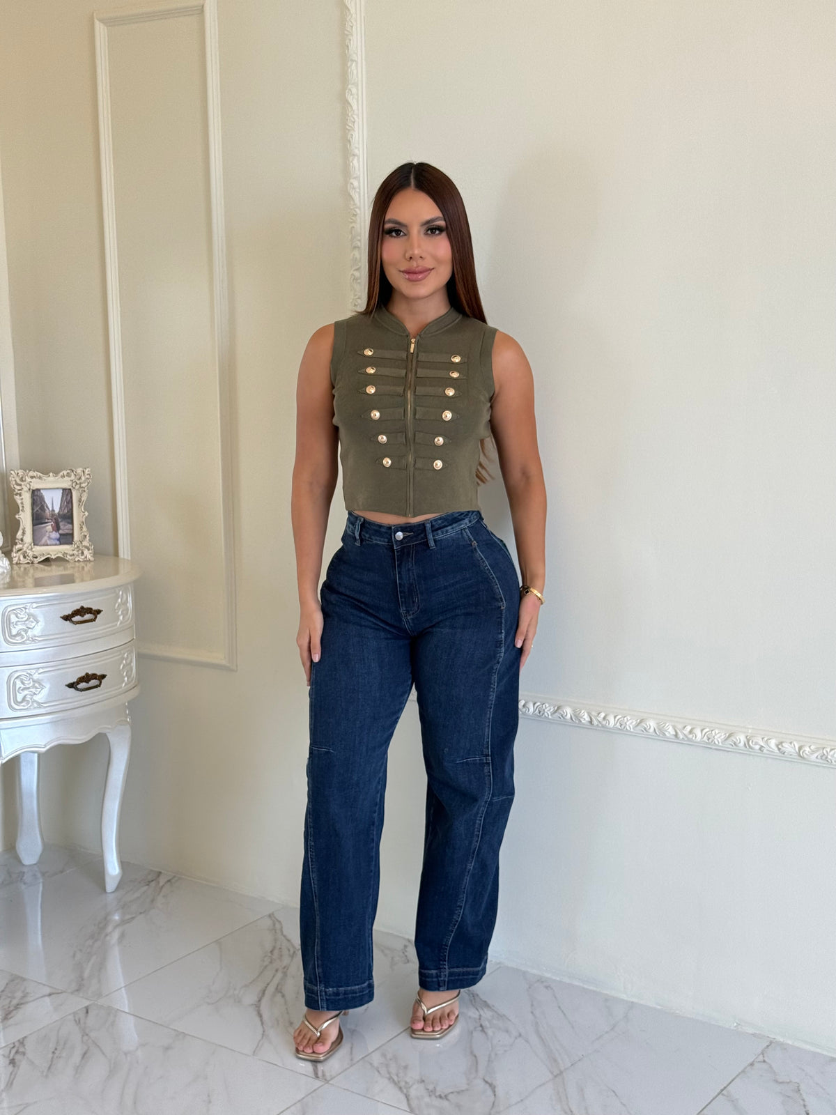 Blusa Napoleón Botones Dorados