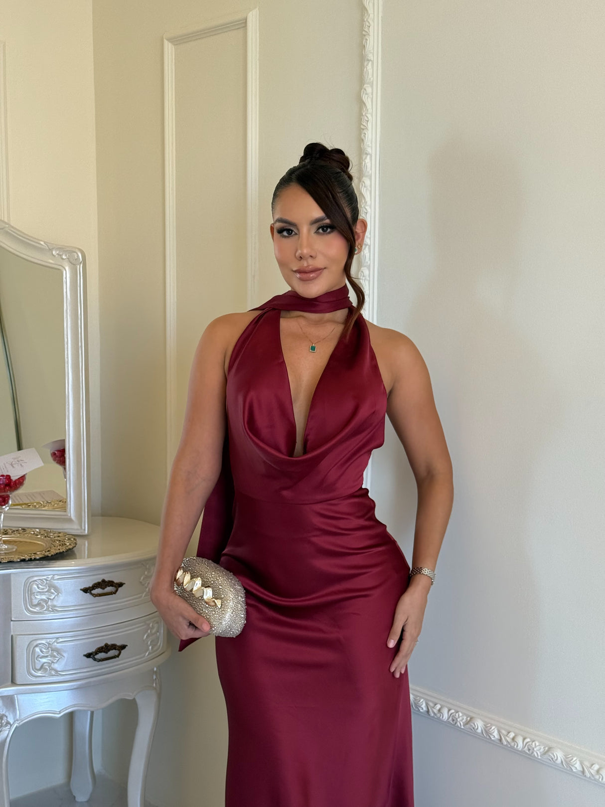 Vestido Burgundy Elegance