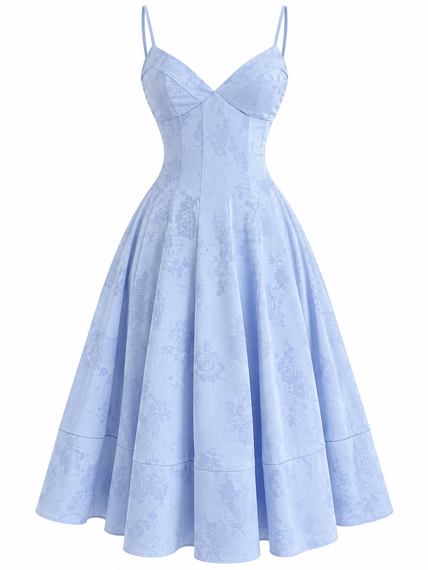Vestido Jacquard Rose Sky