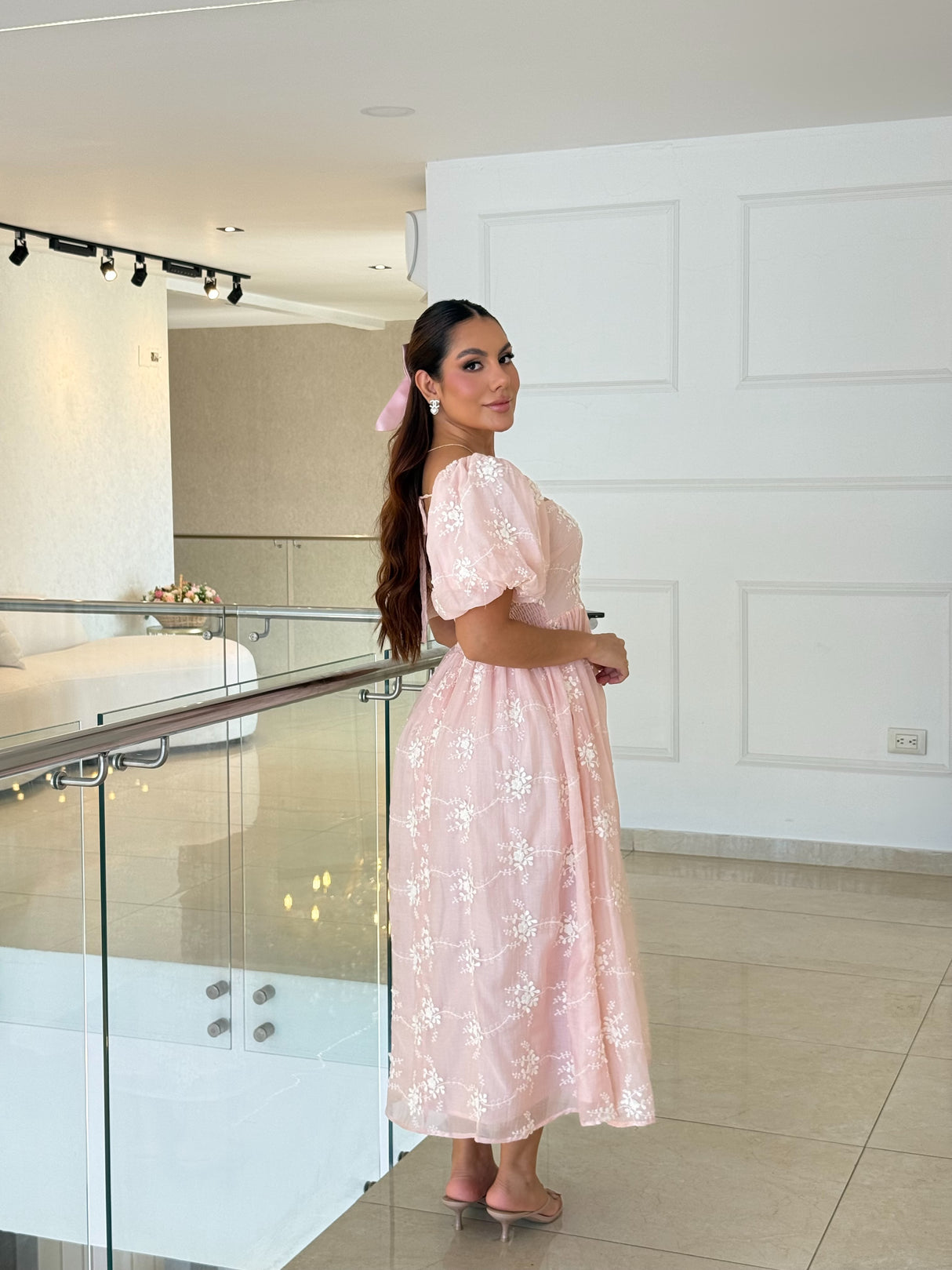 Vestido Rosé Bloom Midi