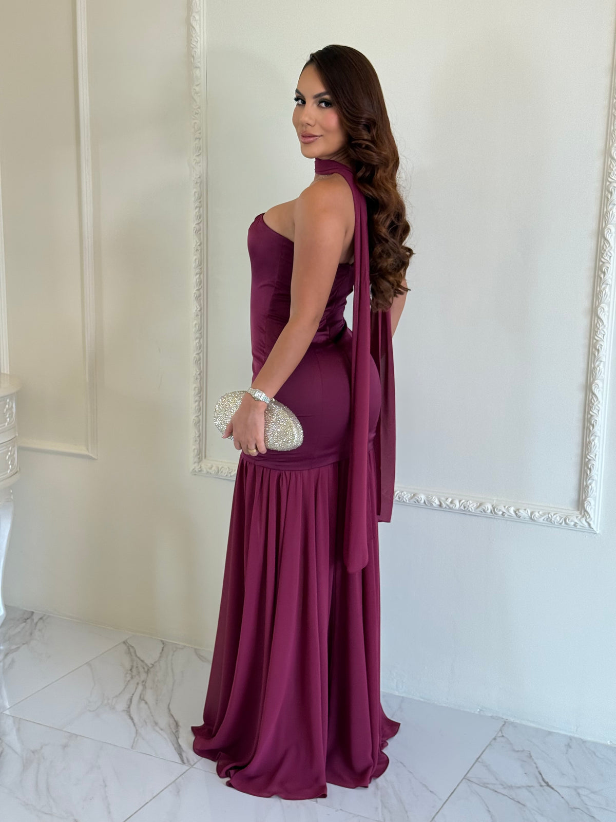 Vestido Largo Plisado de Talle Bajo Eternal Sky Grace