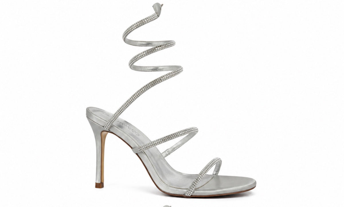 Sandalias de Tacón con Tira Espiral Golden Serpent