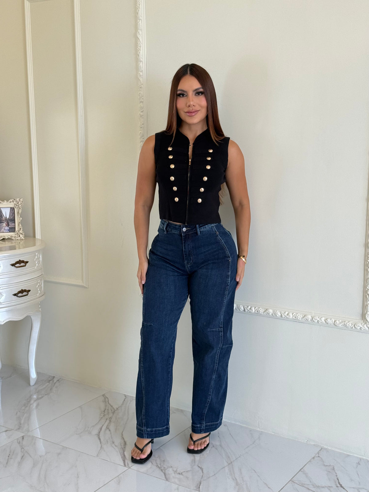 Blusa Napoleón Botones Dorados
