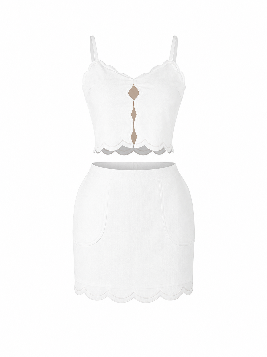 Set Ivory Scallop Chic