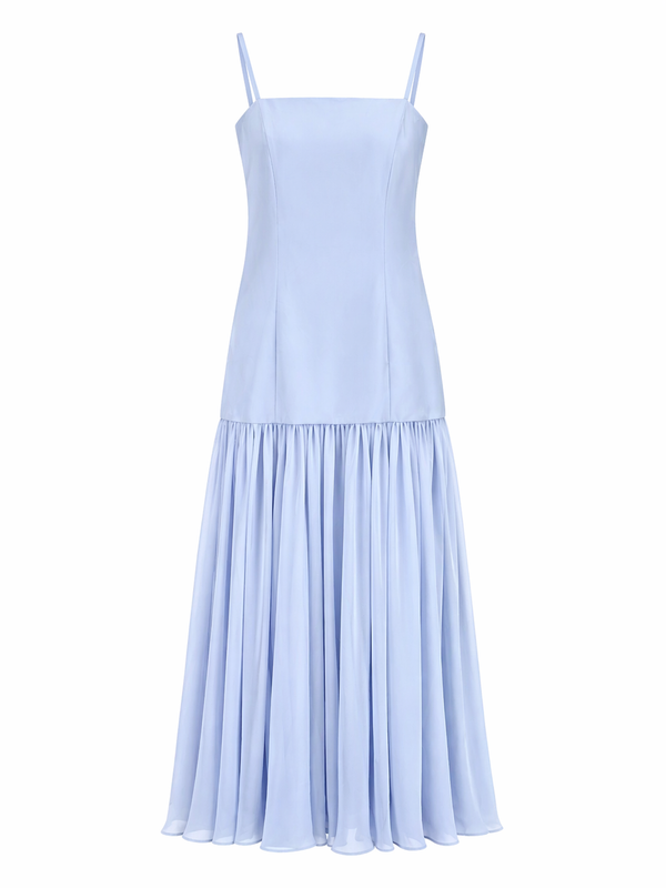 Vestido Largo Plisado de Talle Bajo Eternal Sky Grace