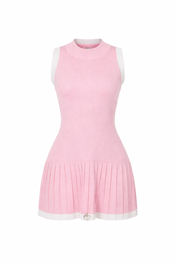 Vestido Corto Tipo Tenis en Canalé Rosé Sport