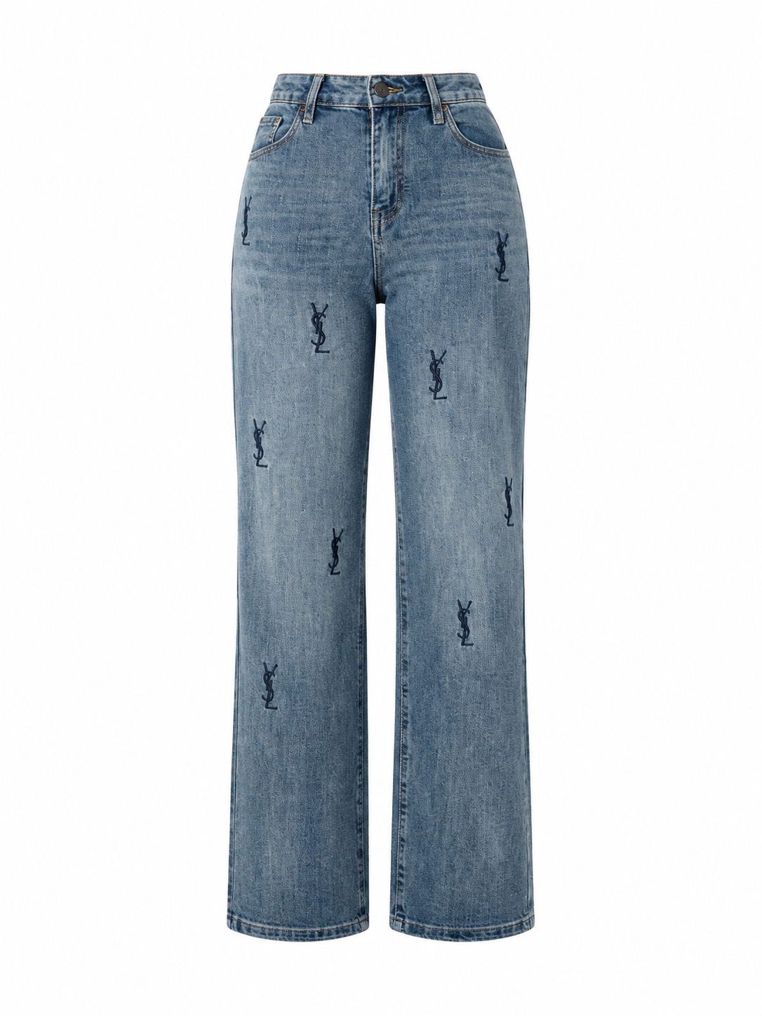 Jean Wide Leg Monogram Denim