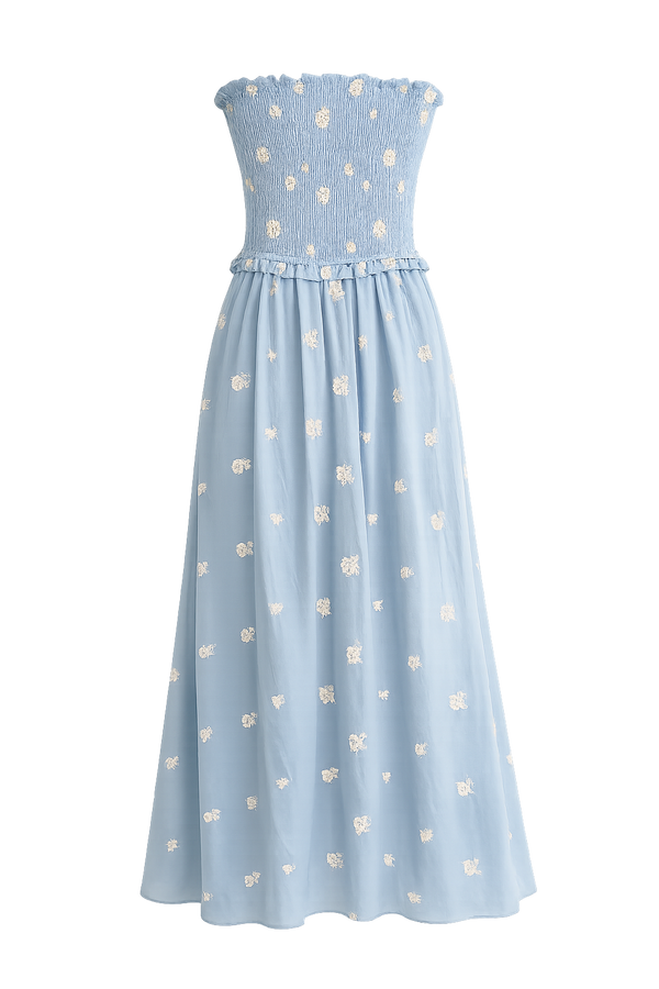 Vestido Blue Blossom Charm