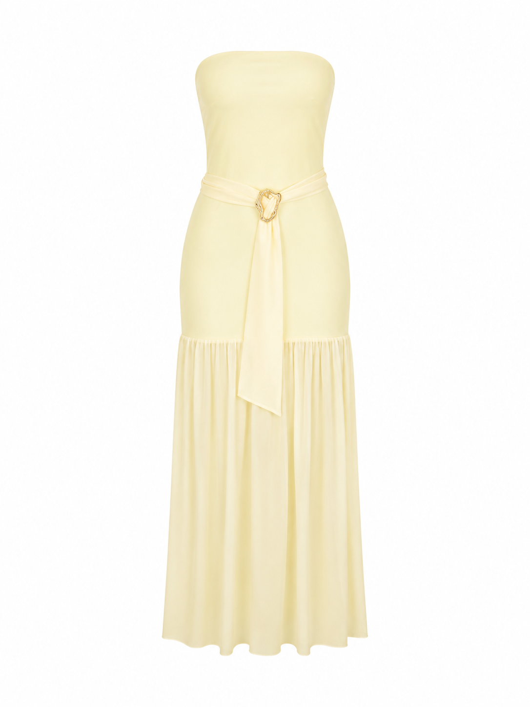 Vestido Largo Amarillo Minimalista Aura Soleil
