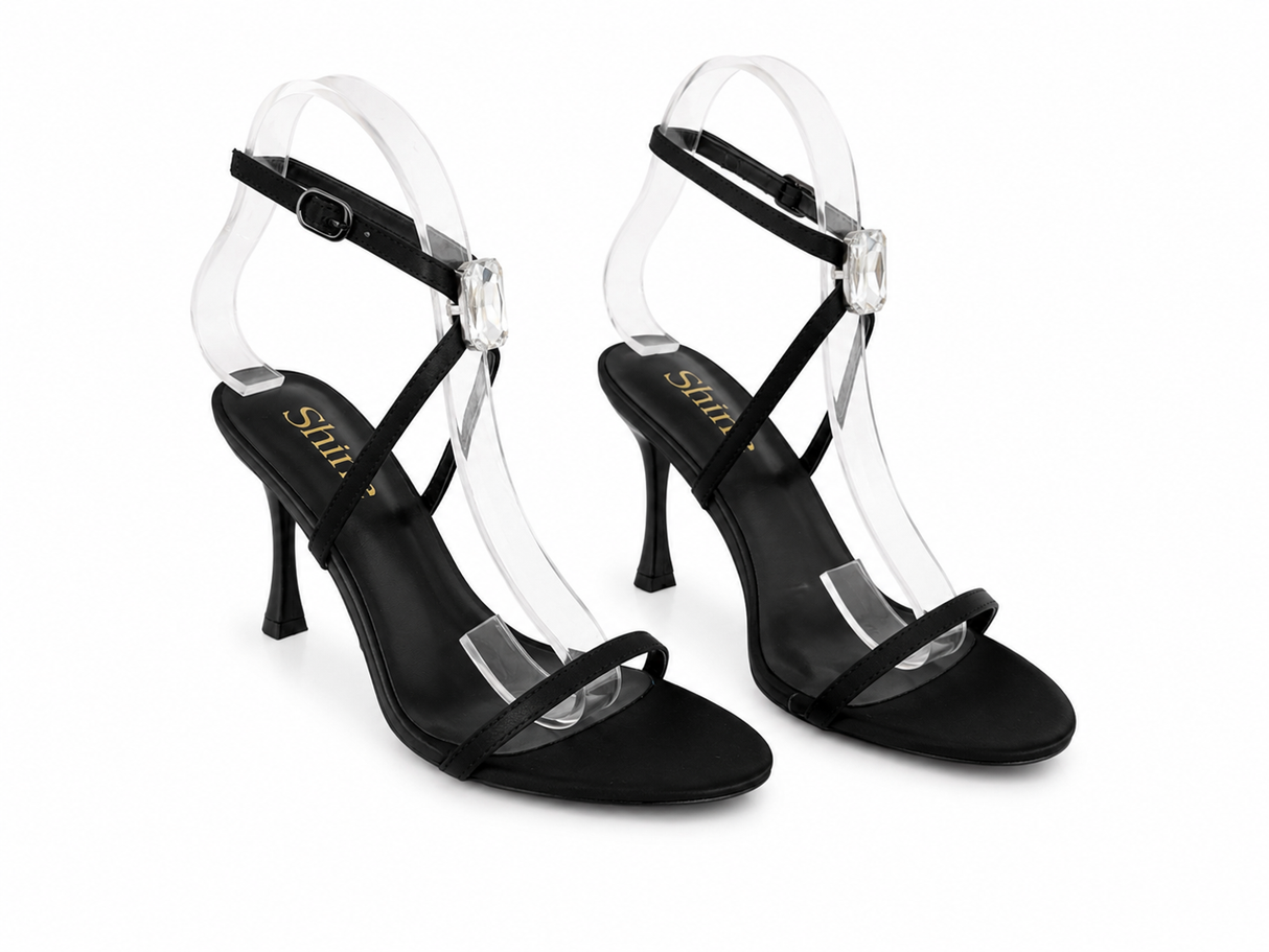Sandalias de Tacón Alto Crystal Gold Luxe