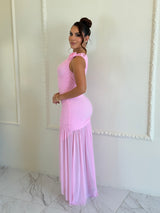 Vestido Rosé Draped Luxe