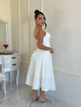 Vestido White Polka Garden