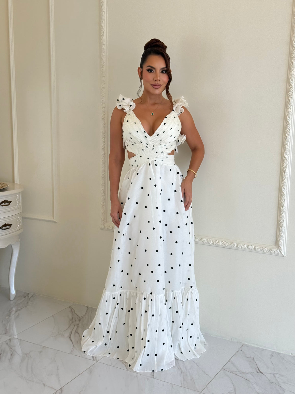 Vestido Polka Dots Cross