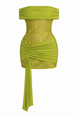Vestido corto Green Lace