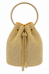 Bolso Bucket de Cristales con Asa Circular