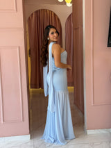 Vestido Largo Plisado de Talle Bajo Eternal Sky Grace