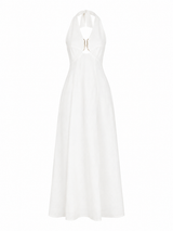 Vestido Largo Blanco Fluido Aura Blanca