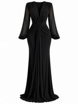 Vestido Noir Drapé Luxe