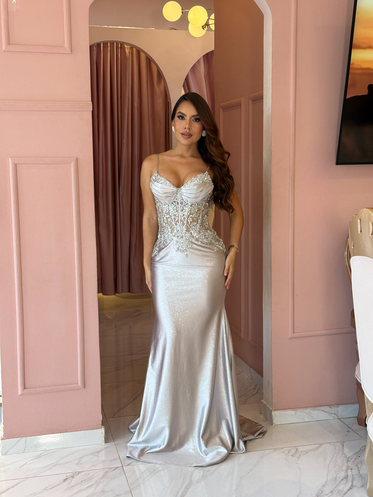 Vestido Plata Celestial Luxe