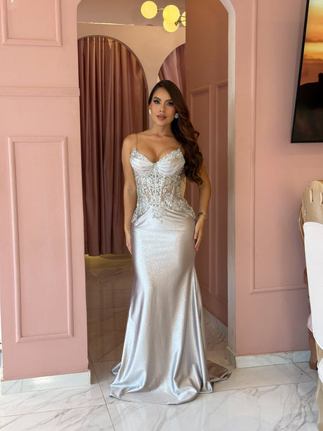 Vestido Plata Celestial Luxe