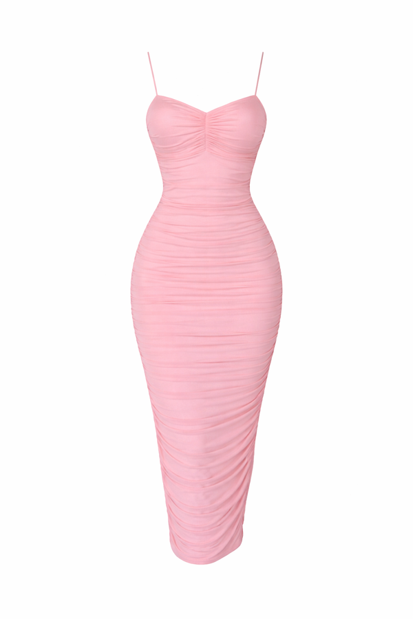 Vestido Midi Ceñido con Escote Corazón Sculpt Glam