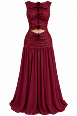 Vestido Gala Burgundy Luxe
