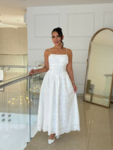 Vestido Midi Bordado Blanco