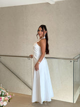 Vestido Largo Blanco Fluido Aura Blanca