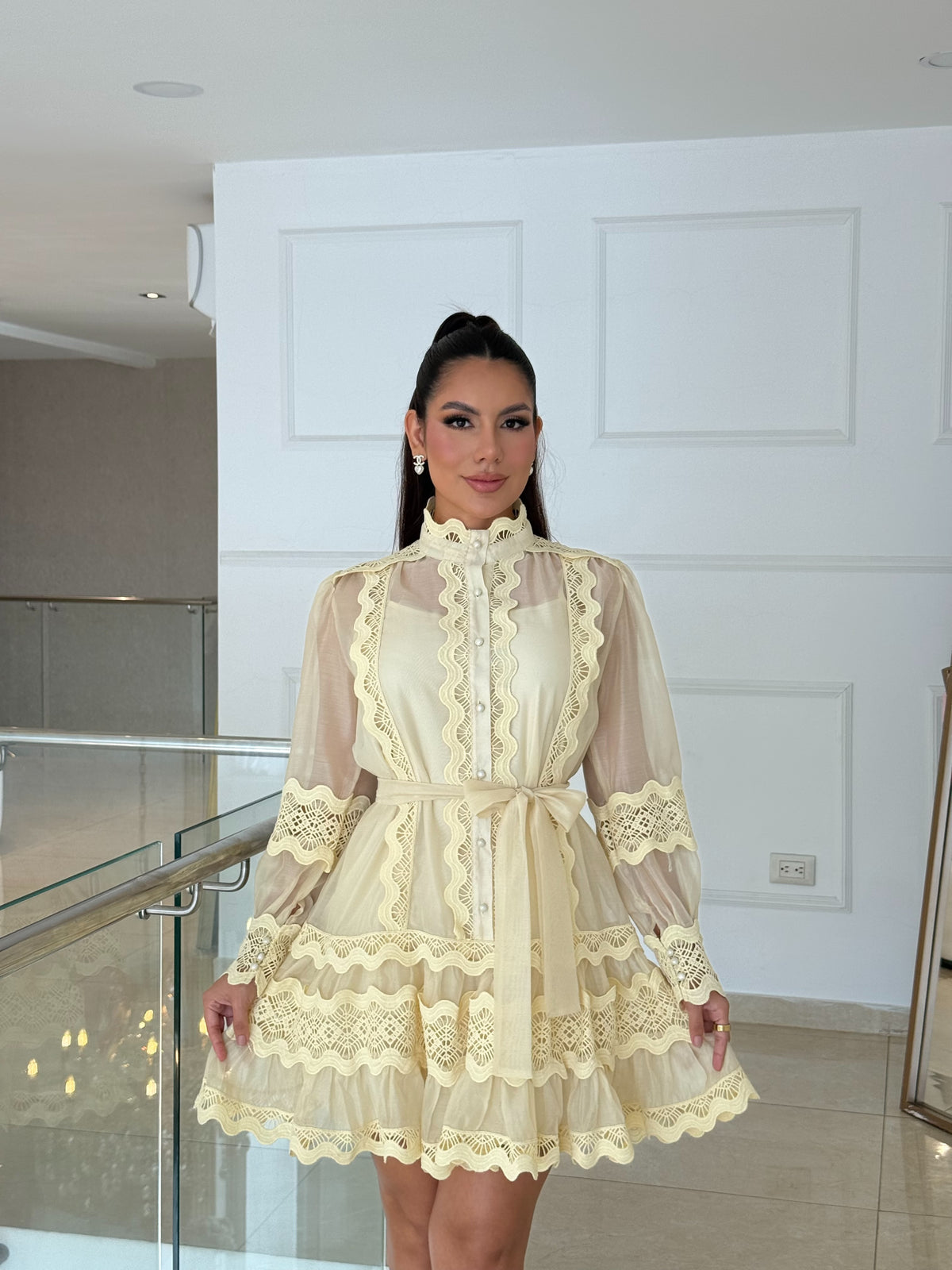 Vestido Bella Vainilla Lace
