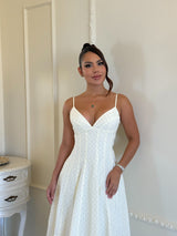 Vestido White Polka Garden