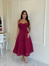 Vestido Romance Bordó