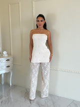 Set Strapless Perlas y Encaje