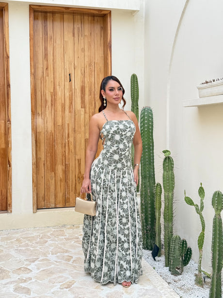 Vestido Jardín Oliva Luxe