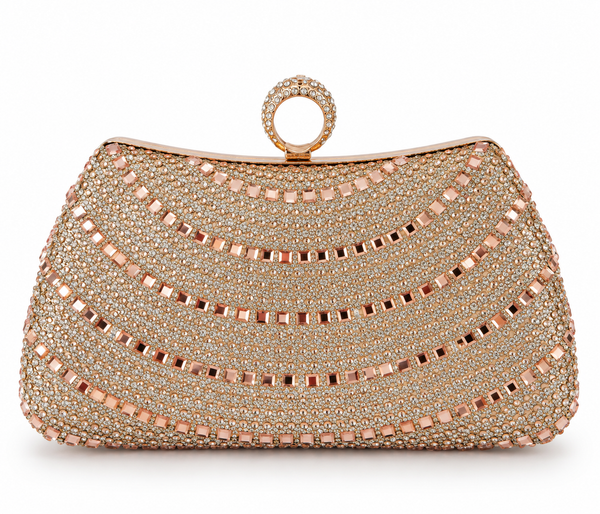 Clutch Rose Gold de Cristales con Anillo Éclat