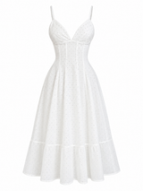 Vestido White Polka Garden