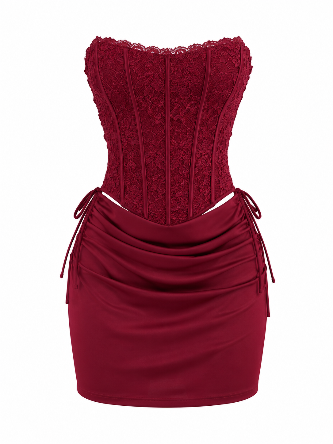 Vestido Bordeaux Romance Luxe