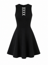 Vestido Noir Elegance Lace-Up