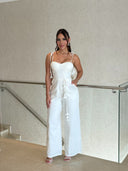 Enterizo de Lino con Corset y Bota Ancha Aura Linen