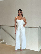 Enterizo de Lino con Corset y Bota Ancha Aura Linen