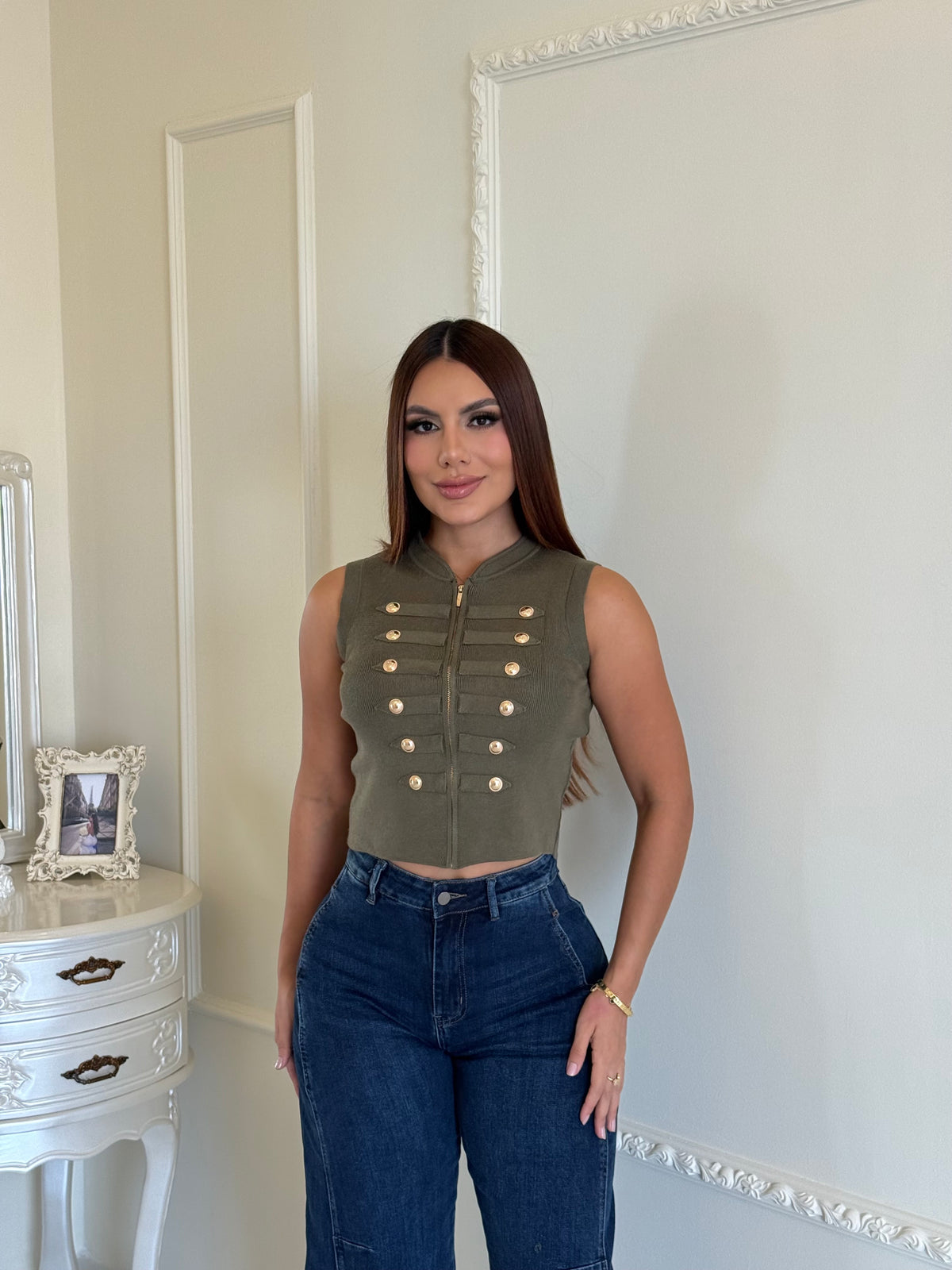 Blusa Napoleón Botones Dorados