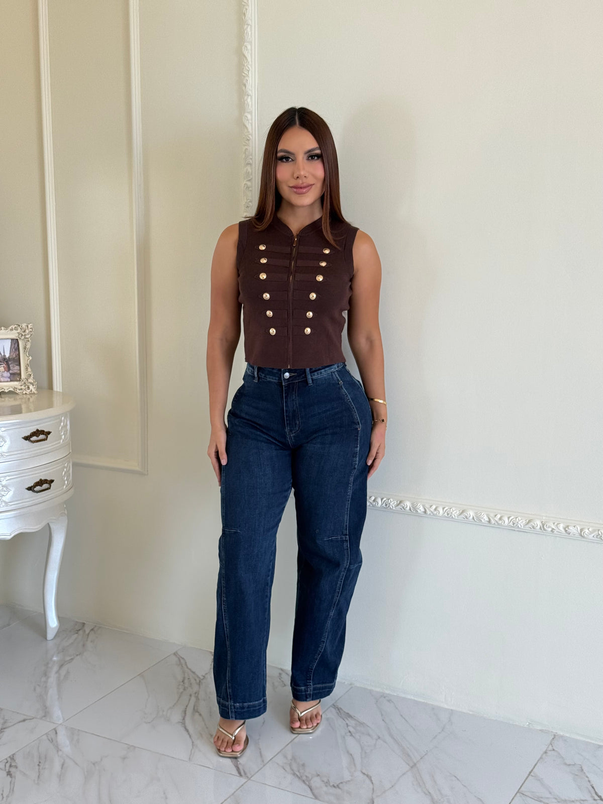 Blusa Napoleón Botones Dorados
